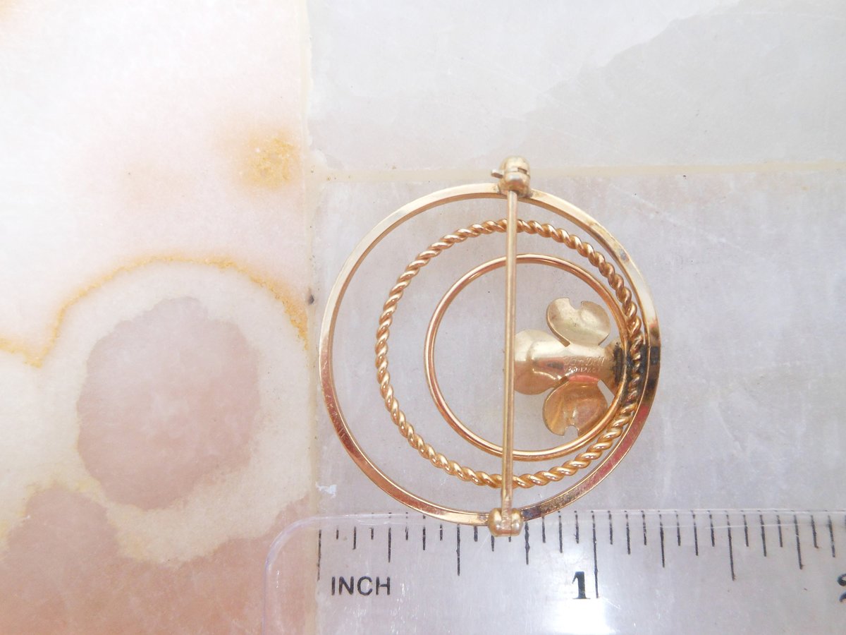 Vintage VAN DELL Circle Brooch Wreath Amethyst  Purple Crystal Gold Fill 12K Designer Pin GF Petite Mid Century Jewelry Gift, VivianJoel.com