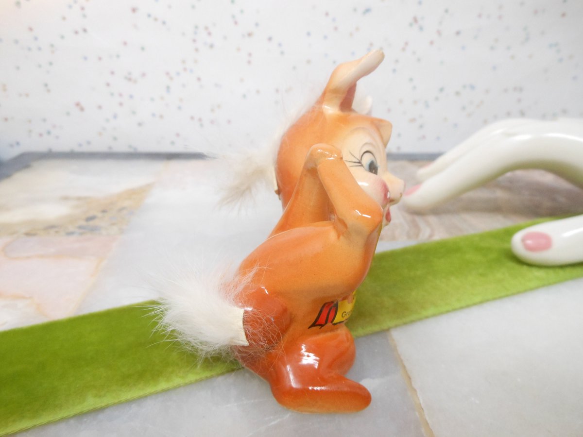 Vintage Grimco JAPAN Anthropomorphic Bunny Rabbit Ceramic Porcelain Figurine Furry Kitschy Cute Mid Century Gift, VivianJoel.com