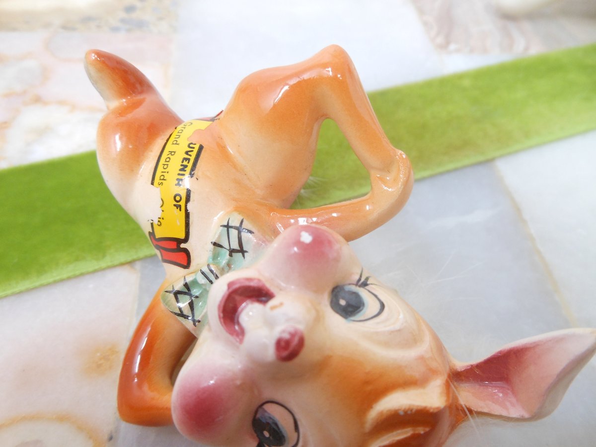 Vintage Grimco JAPAN Anthropomorphic Bunny Rabbit Ceramic Porcelain Figurine Furry Kitschy Cute Mid Century Gift, VivianJoel.com