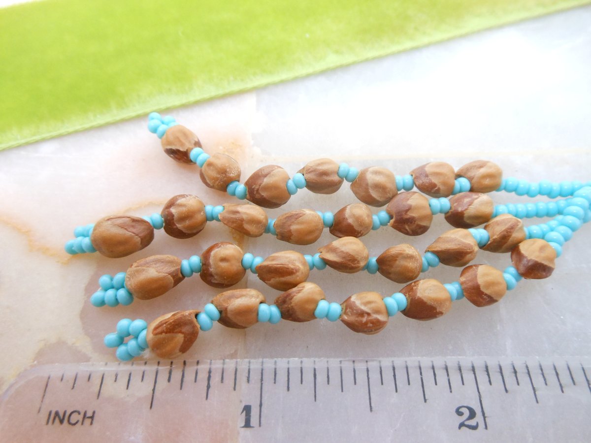 Vintage Blue Seed Bead Pendant Necklace Tassel Fringe Aqua Boho Summer Mid Century Artisan Jewelry Gift, VivianJoel.com