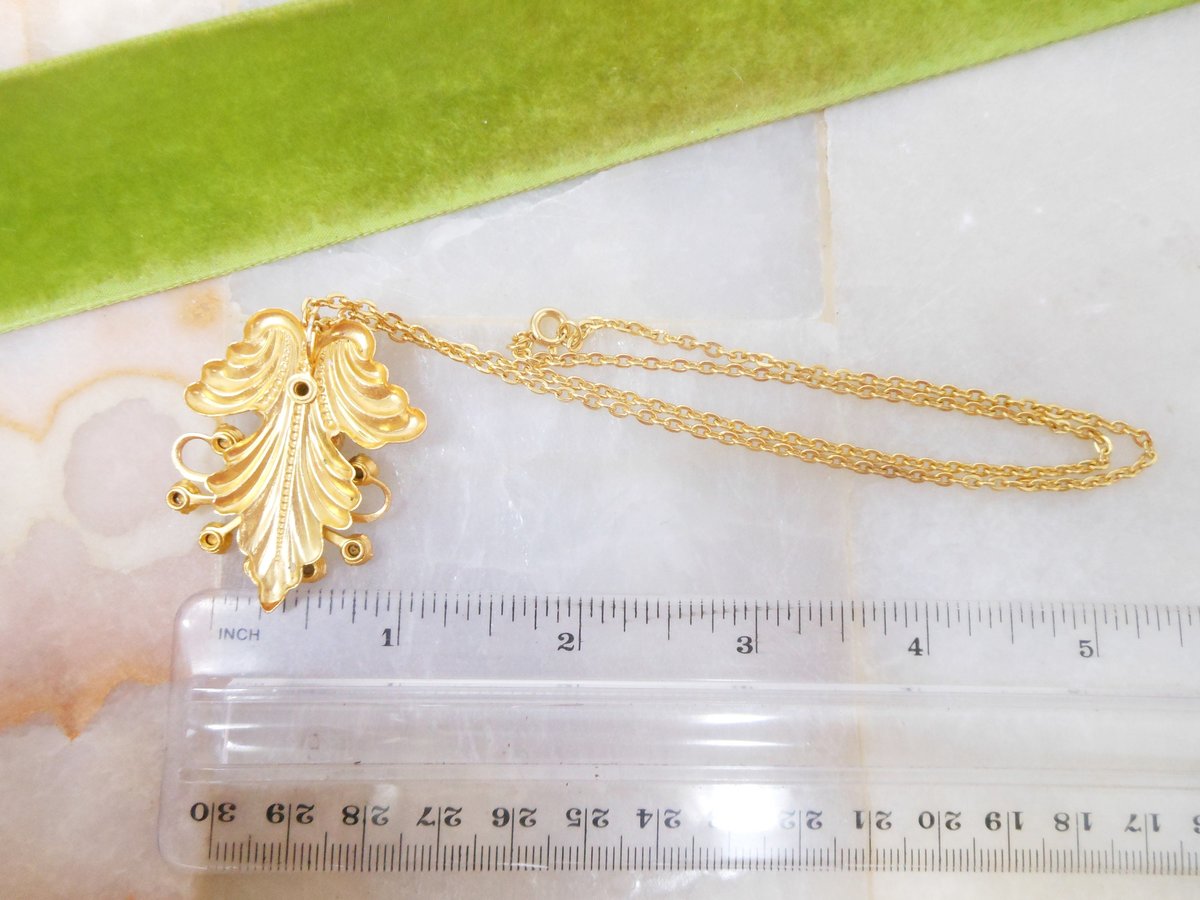 Vintage Blue Rhinestone Necklace Earrings SET Crystal Flower Pendant Mid Century Jewelry Gift, VivianJoel.com