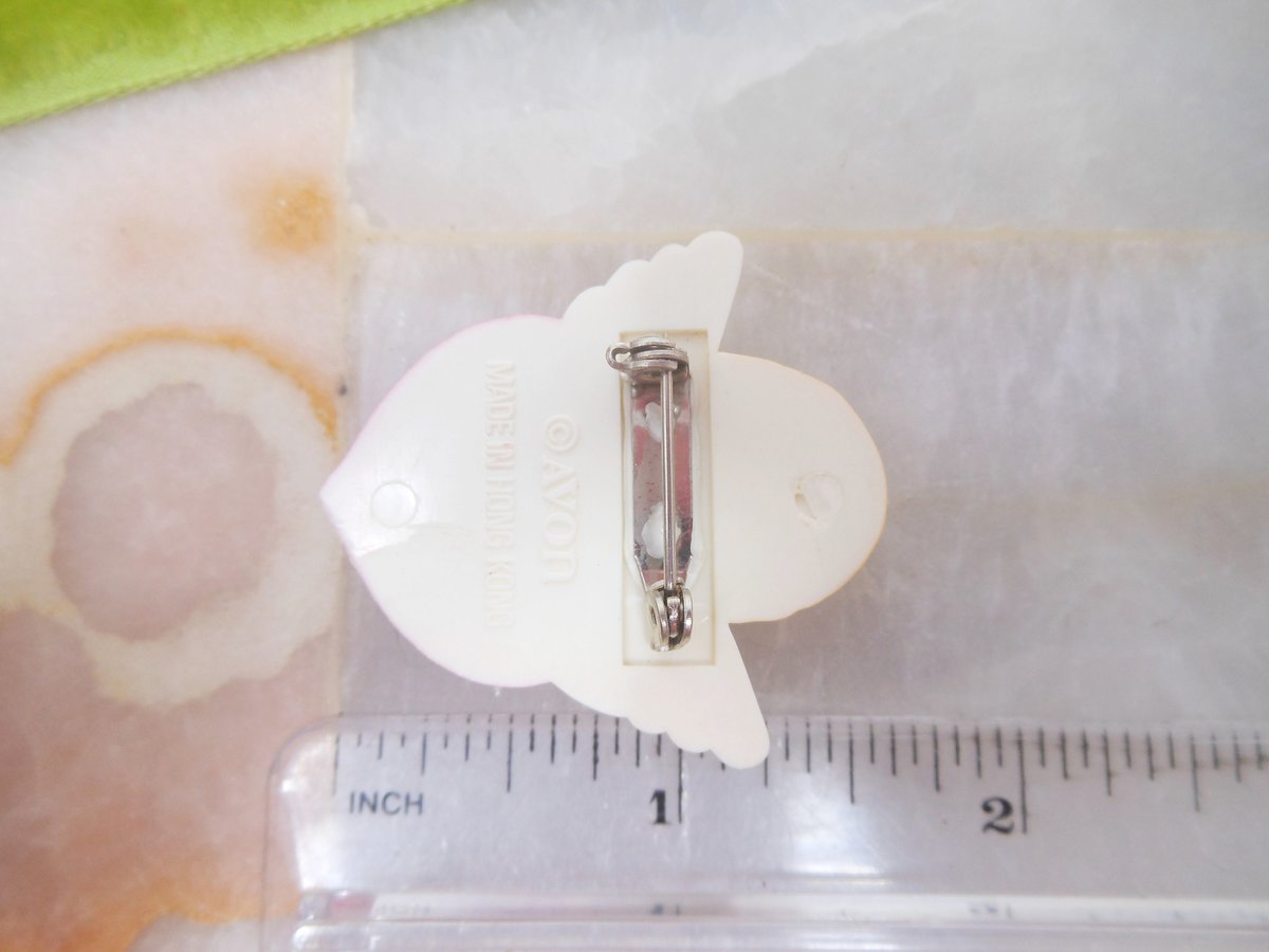 Vintage 1983 AVON  LOVE Cupid Plastic Pin Brooch Romance Jewelry Angel Figural Valentine Novelty Original Package, VivianJoel.com