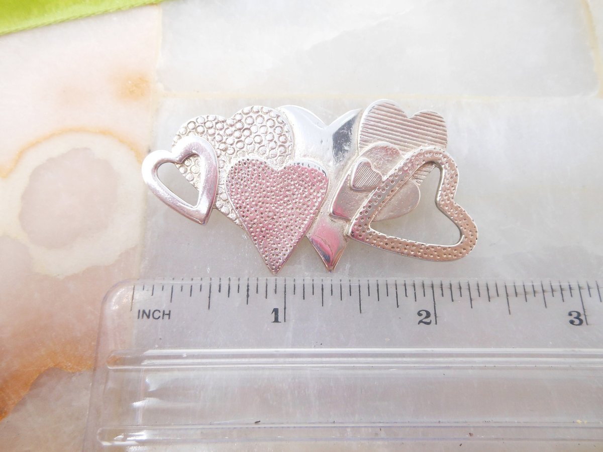 Vintage STERLING SILVER Heart Brooch Artisan Pin Designer Love Valentine Wedding Bridesmaid Jewelry Gift, VivianJoel.com