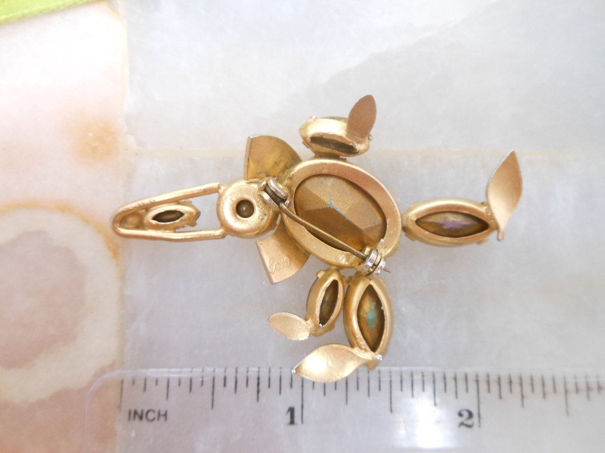 Vintage CORO Clown Brooch Crystal Rhinestone Pin Fruit Salad Circus Figural Designer Mid Century Jewelry Gift, VivianJoel.com