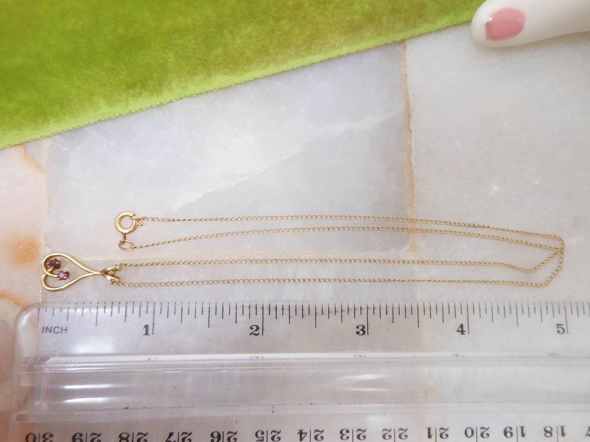 Vintage Ruby Red  Gold Fill Pendant Necklace Petite Minimalist GF Crystal July Birthday Designer Mid Century Jewelry Gift, VivianJoel.com