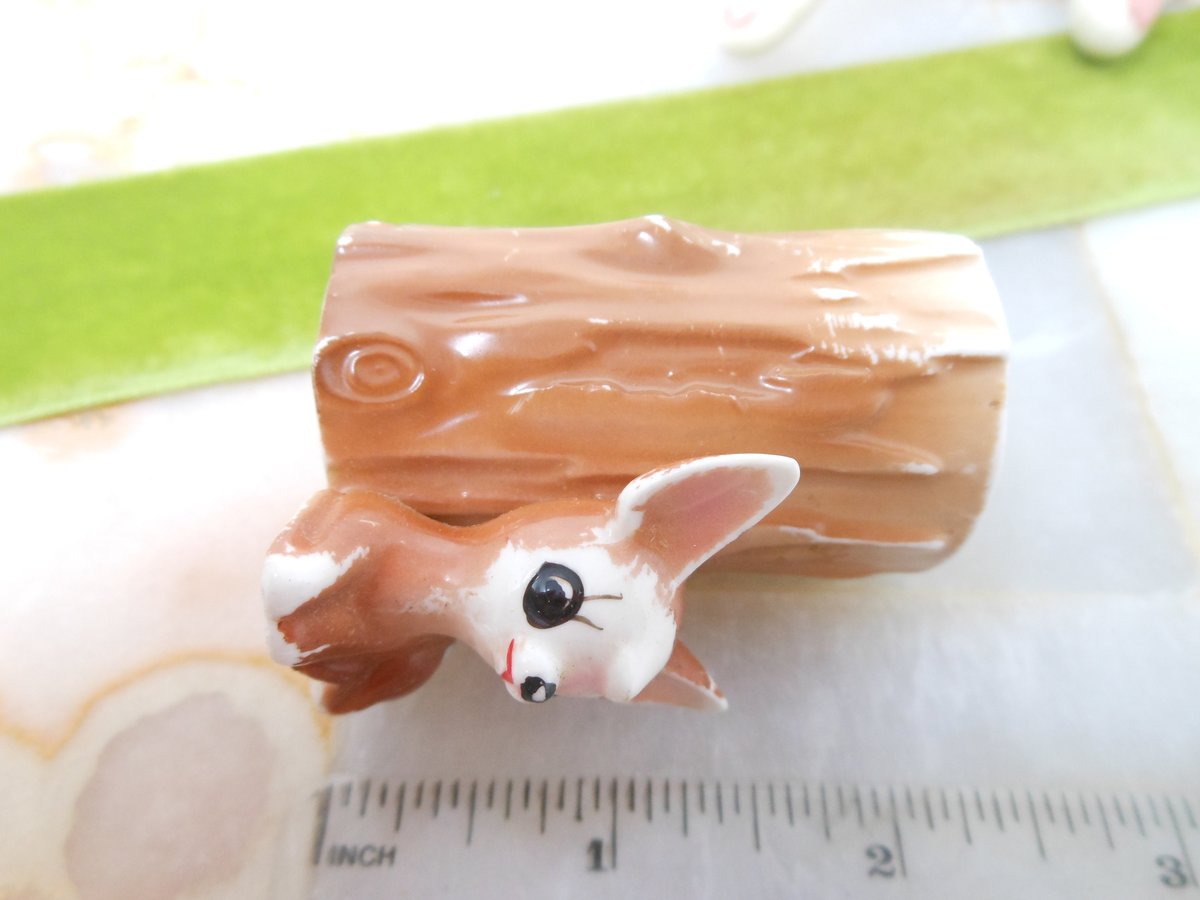 Vintage Fawn Deer Reindeer Toothpick Holder Vase Ceramic Japan Figurine Tree Stump Christmas Anytime Mid Century Gift, VivianJoel.com