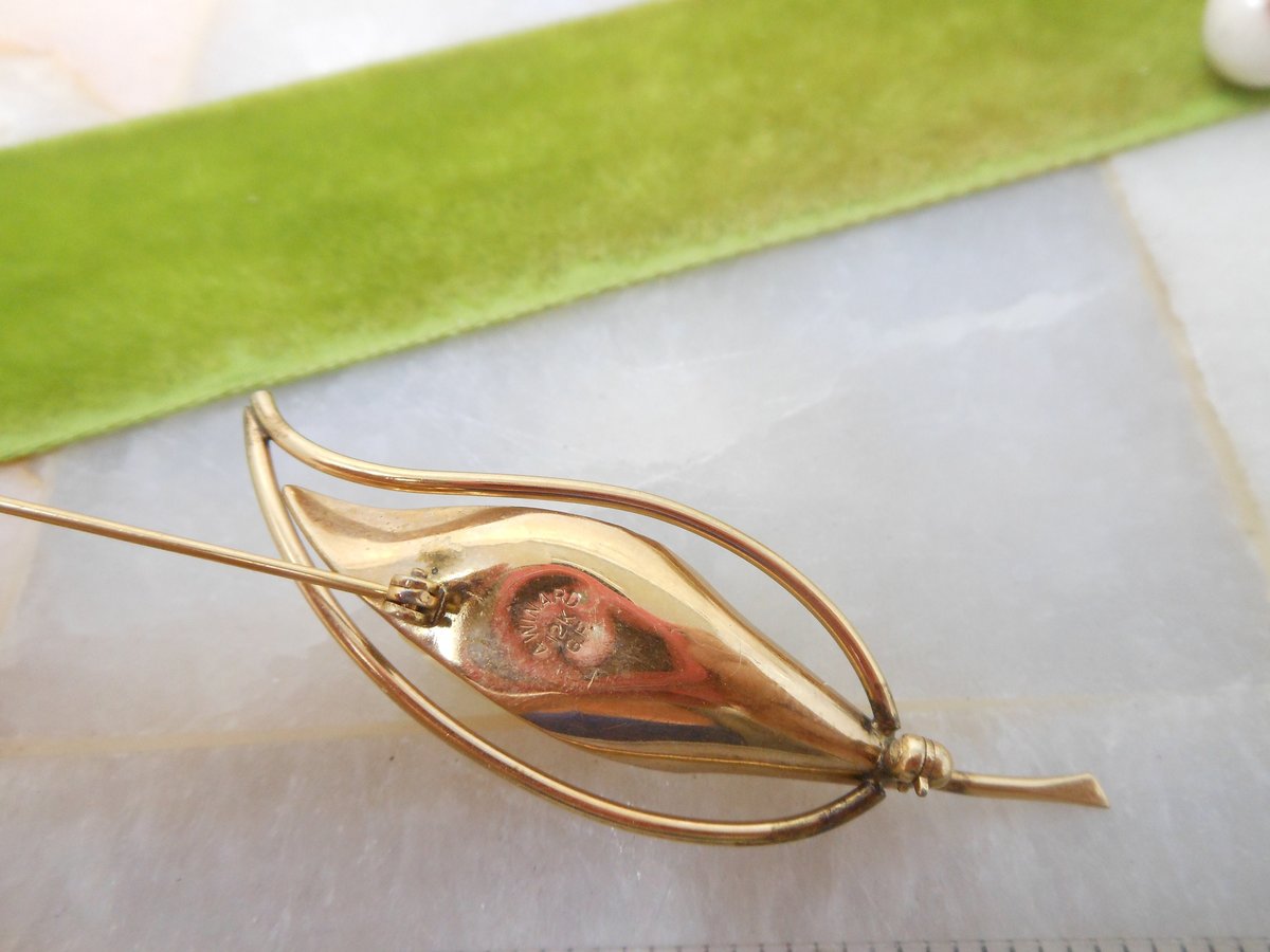 Vintage WINARD Designer Brooch Carved Rose Flower GF Pin Gold Fill Bovine Bone Jewelry Mid Century Elegant Gift, VivianJoel.com