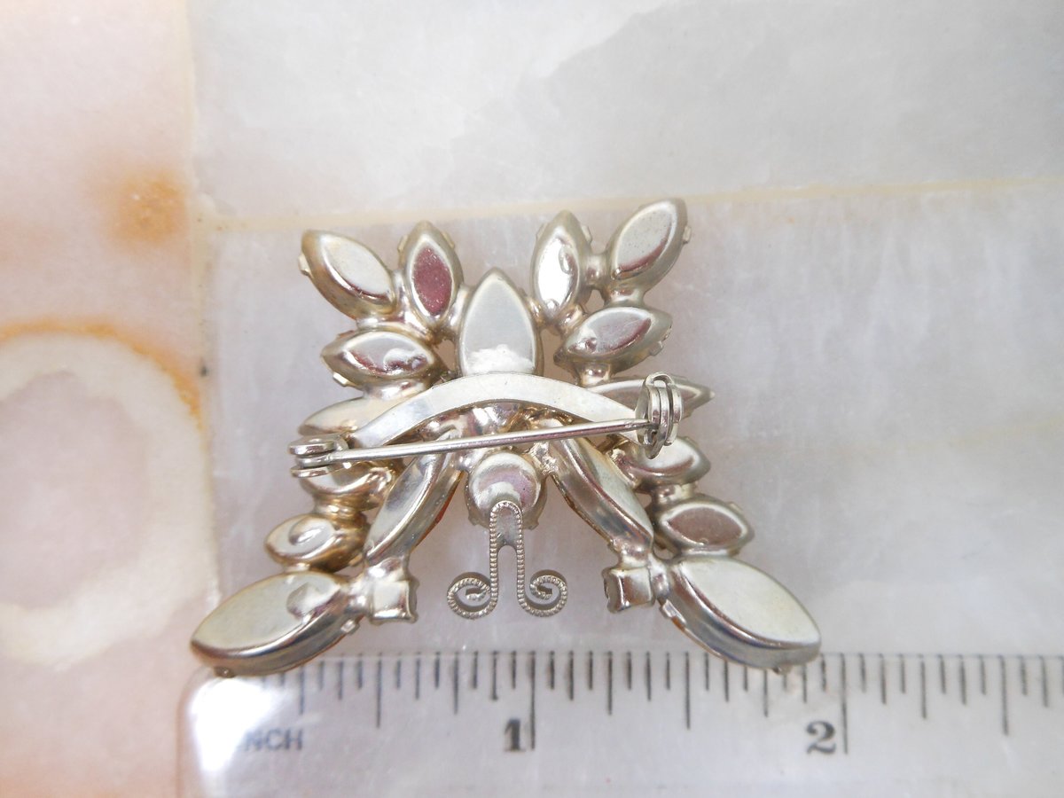 Vintage JULIANA Verified Brooch Butterfly Pin Orange Topaz Crystal Rhinestone Figural Bug Insect Mid Century Jewelry Gift, VivianJoel.com