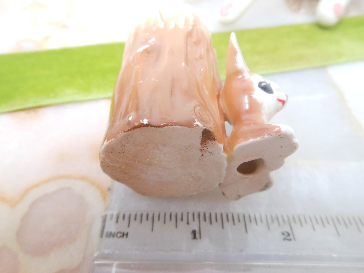 Vintage Fawn Deer Reindeer Toothpick Holder Vase Ceramic Japan Figurine Tree Stump Christmas Anytime Mid Century Gift, VivianJoel.com