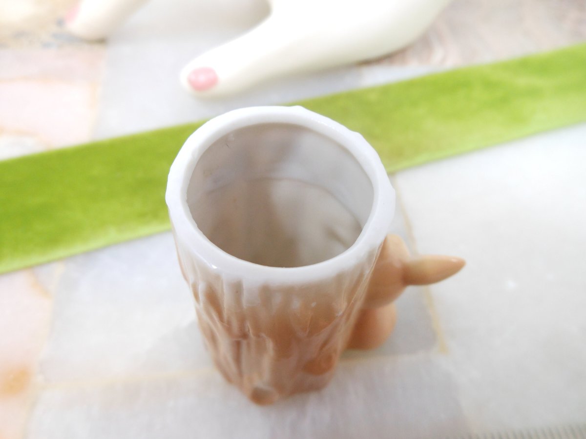 Vintage Rabbit Bunny Big Eye Toothpick Holder Vase Ceramic Japan Figurine Tree Stump Woodland Animal Mid Century Gift, VivianJoel.com