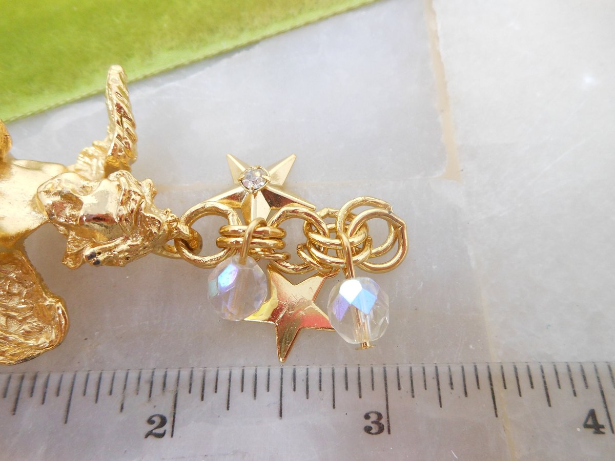 Vintage KIRKS FOLLY Angel Pendant Designer Praying Cherub Crystal Jewelry Collectible NO Chain! Gift, VivianJoel.com