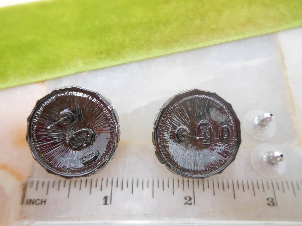 Vintage JOAN RIVERS Sunburst Earrings Pierced Post Citrine Flower Rhinestone Designer Jewelry Gift, VivianJoel.com