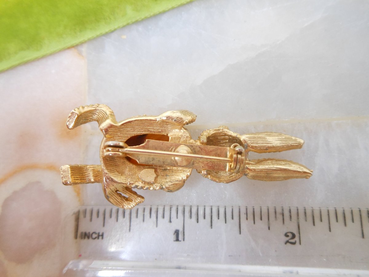 Vintage Rabbit Bunny Pin Brooch Jelly Belly Easter Designer Figural Mid Century Jewelry Gift, VivianJoel.com
