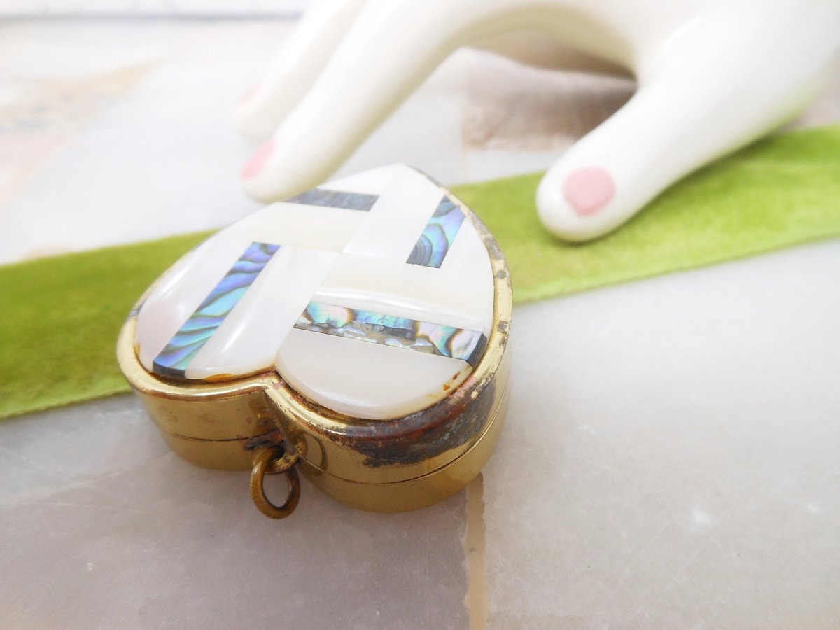 Vintage Miniature Music Box Charm Chunky Pendant Heart SANKYO Japan Love Story Theme Mid Century Jewelry Gift, VivianJoel.com