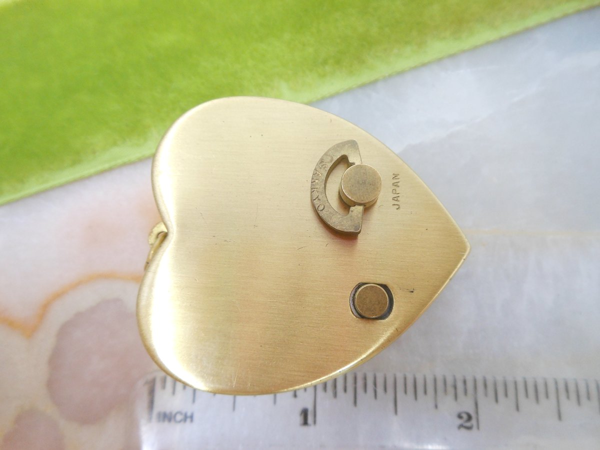Vintage Miniature Music Box Charm Chunky Pendant Heart SANKYO Japan Love Story Theme Mid Century Jewelry Gift, VivianJoel.com