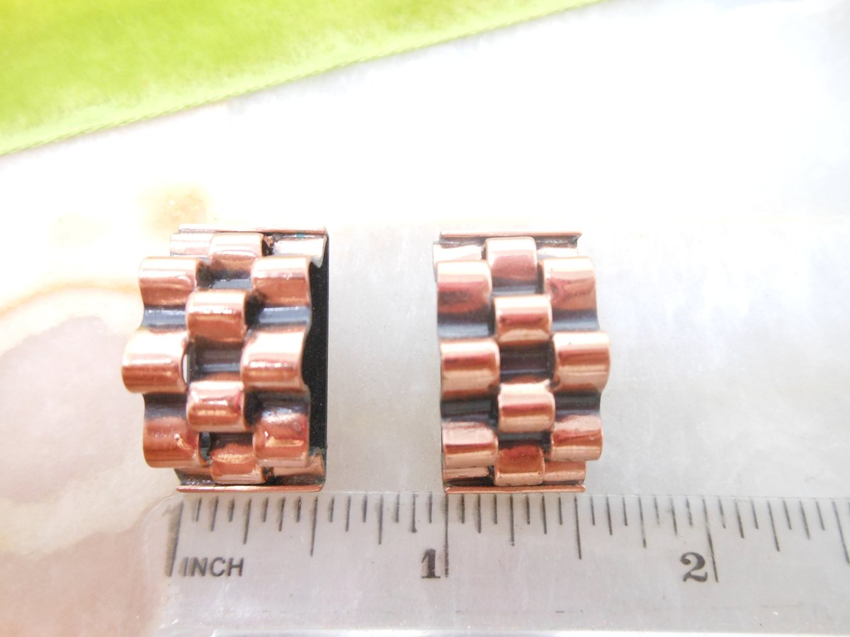 Vintage RENOIR Modernist Earrings Clip On Designer Copper Matisse Brutalist Jewelry Gift Mid Century, VivianJoel.com