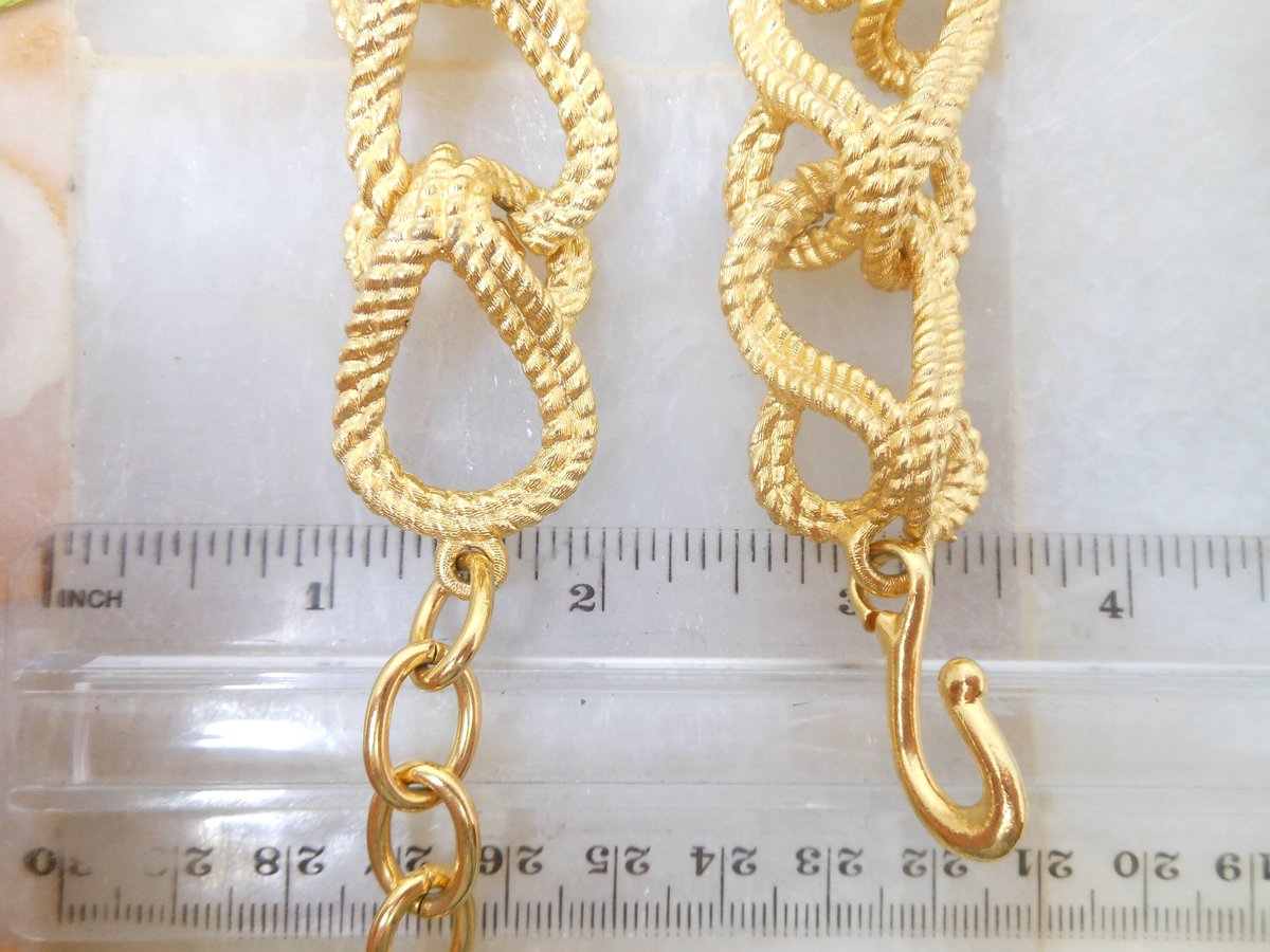 Vintage GIVENCHY Chain Necklace Runway Designer Chunky Twisted Rope Gold Plate Statement Mid Century Jewelry Gift, VivianJoel.com