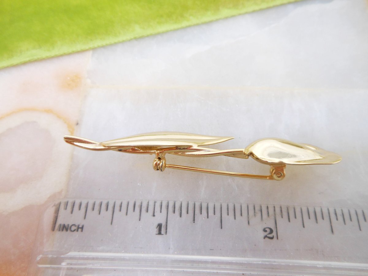 Vintage JewelArt STERLING SILVER Designer Tulip Brooch Flower Gold Vermiel Pin 925 Mid Century Jewelry Gift, VivianJoel.com