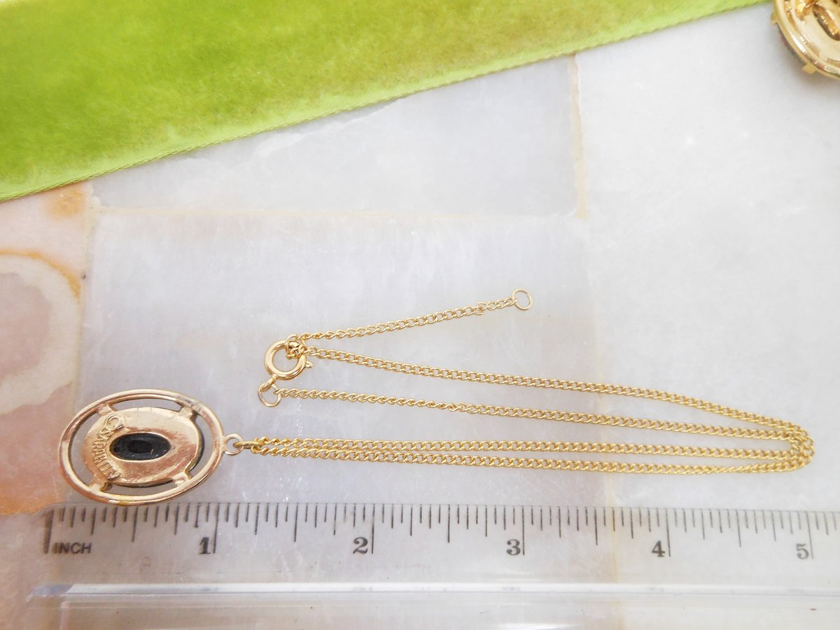 Vintage SARAH COVENTRY Designer Necklace Brooch Earrings SET Light of the East Faux Mosaic Glass Jewelry Gift Mid Century, VivianJoel.com