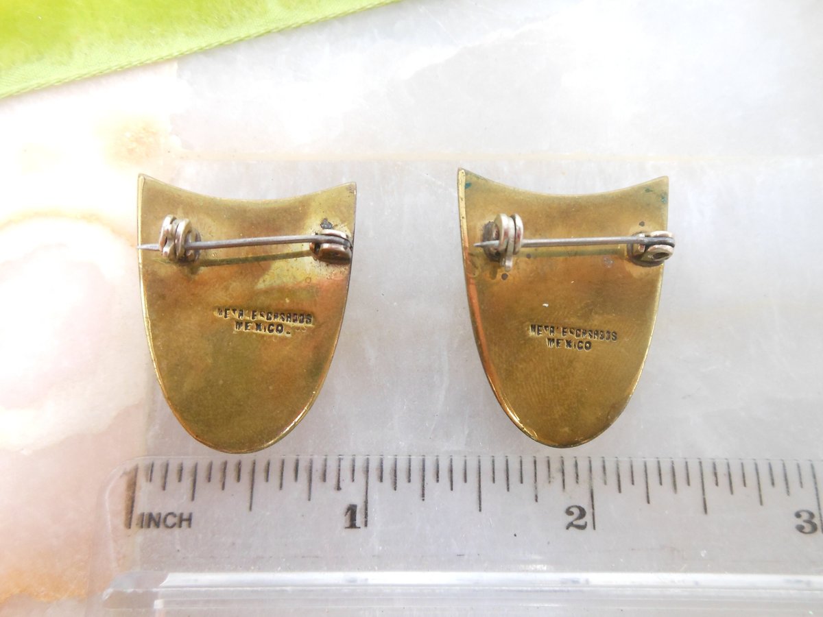 Vintage METALES CASADOS Mexico Sterling Copper Drama Brooch Set Scatter Pin Comedy Tragedy Thespian Mid Century Jewelry Gift, VivianJoel.com