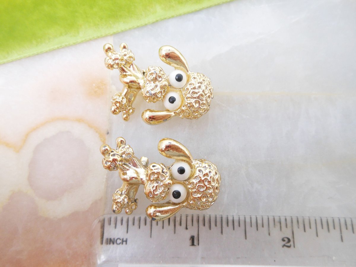 Vintage GERRYS Scatter Poodle Pin Dog Brooch Set Kitschy Cute Figural Mid Century Designer Jewelry Gift, VivianJoel.com