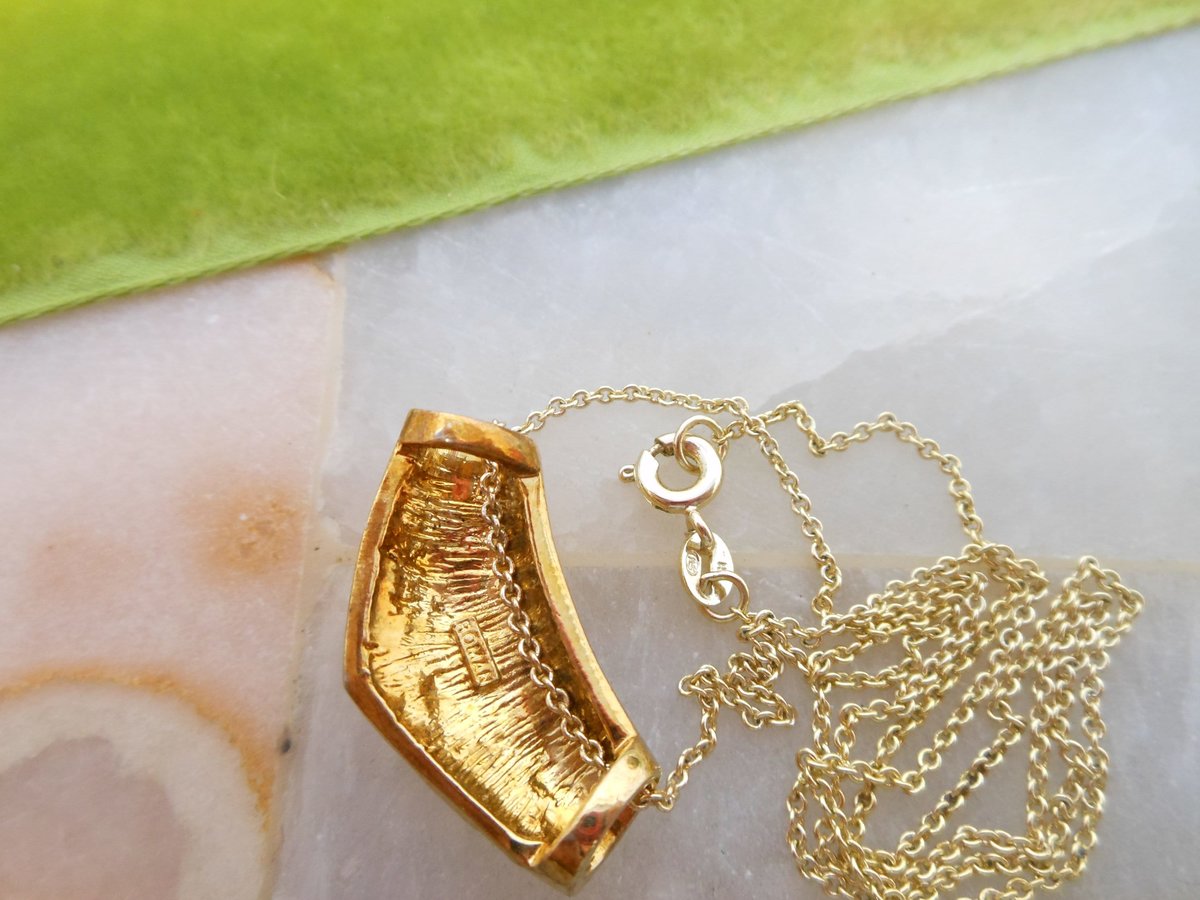 Vintage ROMAN Glamour Slide Pendant Necklace Clear Ice Rhinestone Gold Plate Designer Jewelry Gift, VivianJoel.com