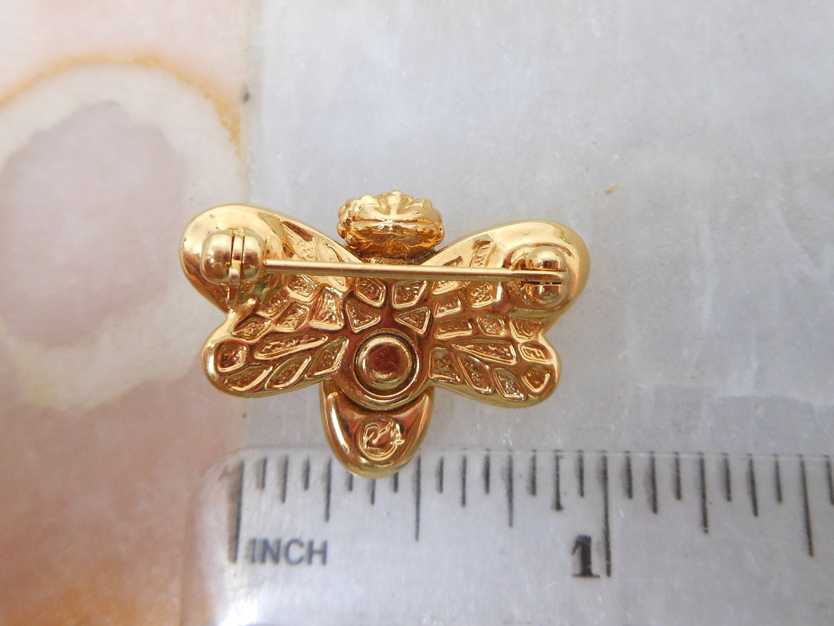 Vintage SWAROVSKI Crystal Brooch Bee Swan Logo Rhinestone Crystal Bug Insect Bumblebee Pin Crystal Petite Jewelry Gift, VivianJoel.com