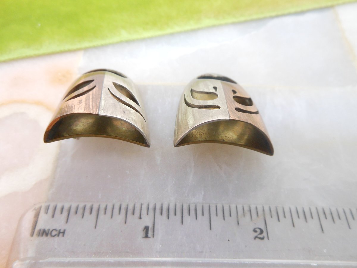 Vintage METALES CASADOS Mexico Sterling Copper Drama Brooch Set Scatter Pin Comedy Tragedy Thespian Mid Century Jewelry Gift, VivianJoel.com