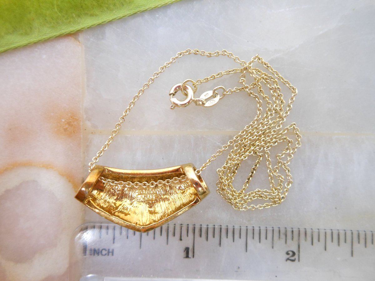 Vintage ROMAN Glamour Slide Pendant Necklace Clear Ice Rhinestone Gold Plate Designer Jewelry Gift, VivianJoel.com