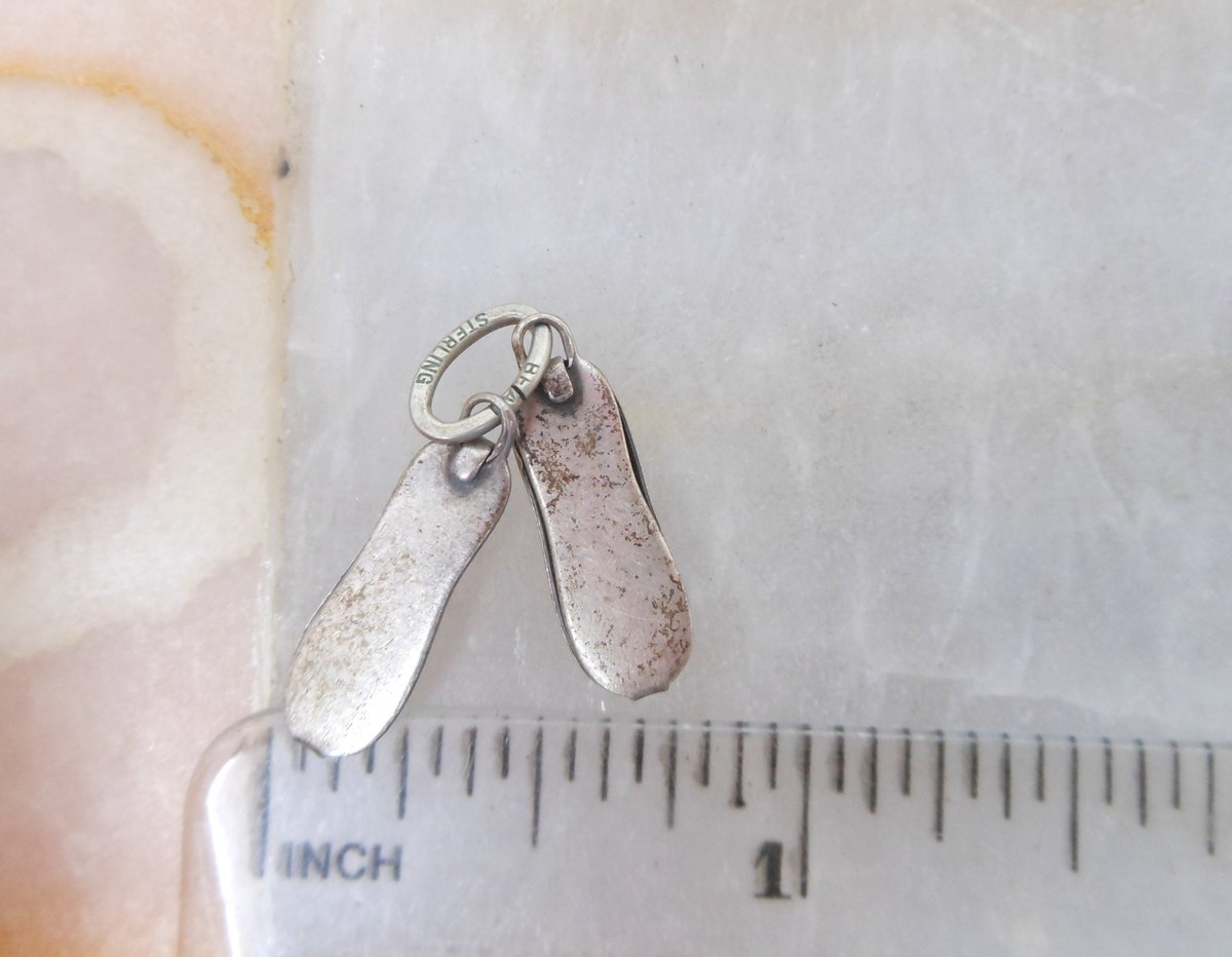 Vintage STERLING SILVER Charm Beau Ballet Shoe Ballerina 925 Mid Century Jewelry Gift, VivianJoel.com