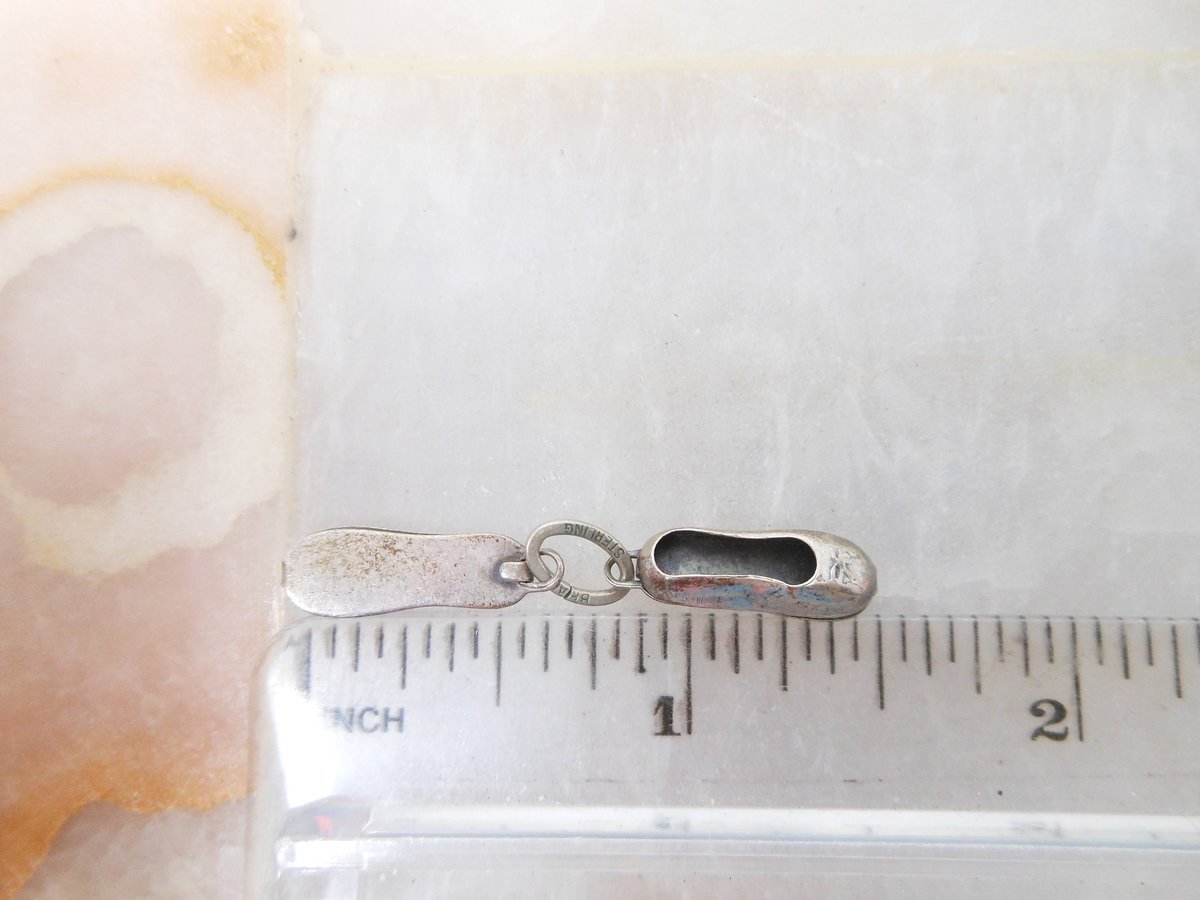 Vintage STERLING SILVER Charm Beau Ballet Shoe Ballerina 925 Mid Century Jewelry Gift, VivianJoel.com