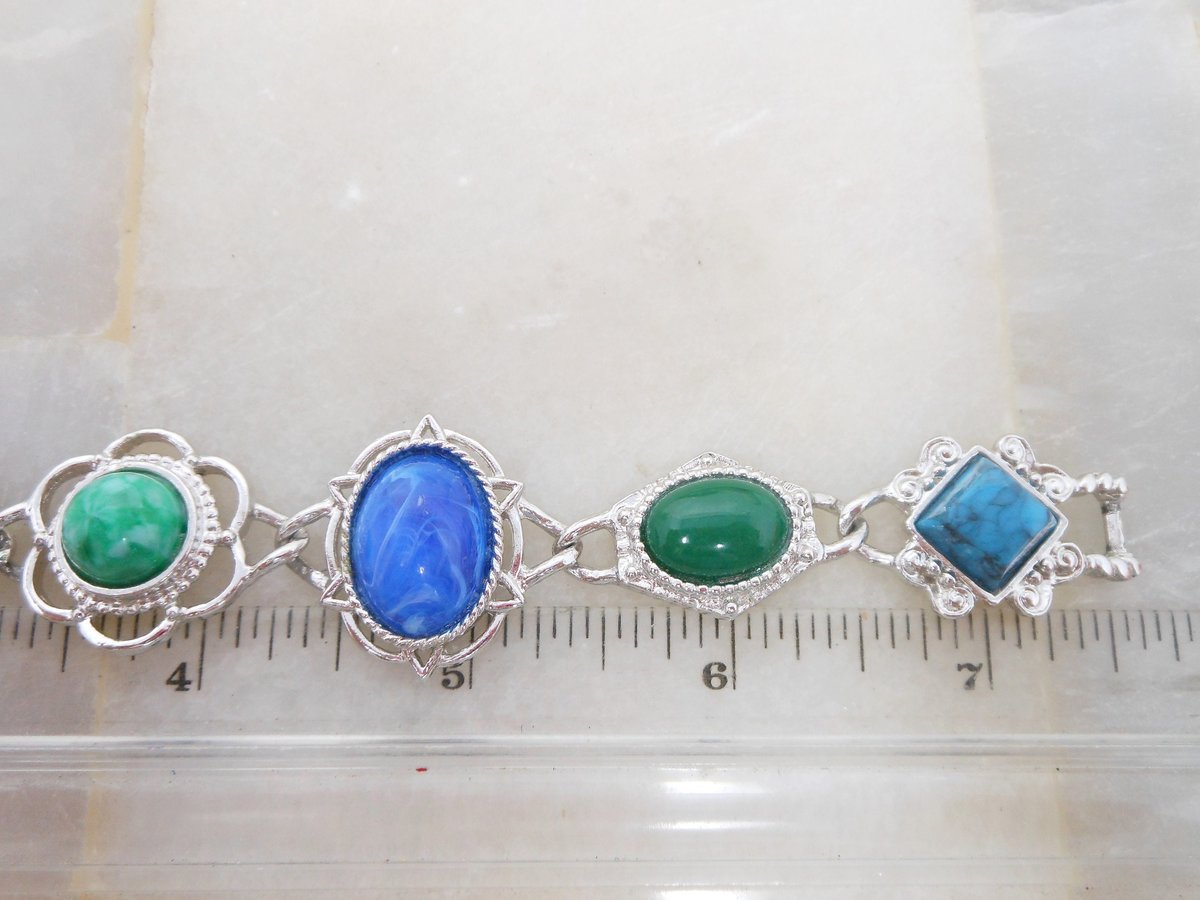 Vintage SARAH COVENTRY Bracelet Faux Gems Silvertone Chain Link Frolic Designer Mid Century Jewelry Gift, VivianJoel.com