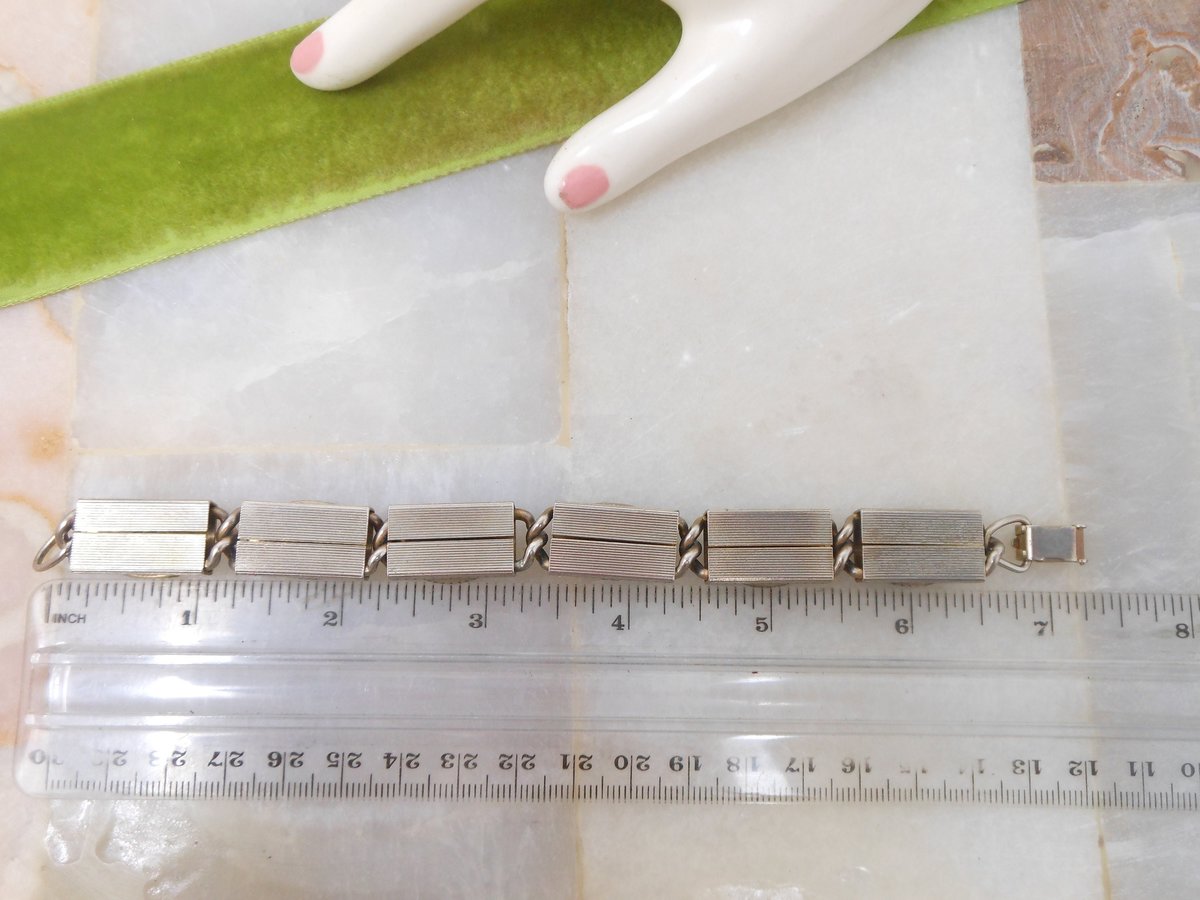 Vintage Glass Gem Bracelet Multi Link Modernist Chunky Chain Jade Onyx Maple Jewelry Mid Century *as is*, VivianJoel.com