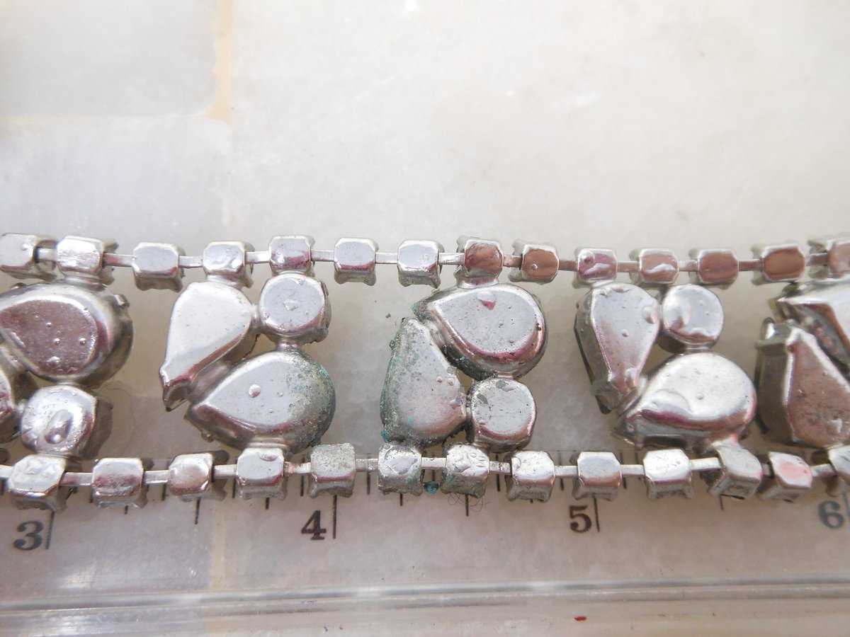 Vintage Rhinestone Parure Necklace Bracelet Earrings Set Smoky Gray Old Hollywood Glam Mid Century Jewelry *as is*, VivianJoel.com