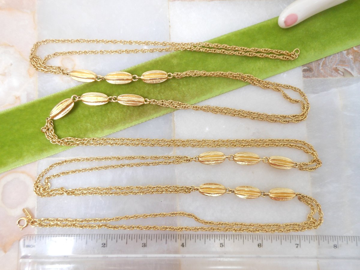 Vintage MONET Necklace Designer Multi Chain Gold Plate Long Swingy Wrap Around Belt 54" Classic Mid Century Jewelry Gift, VivianJoel.com