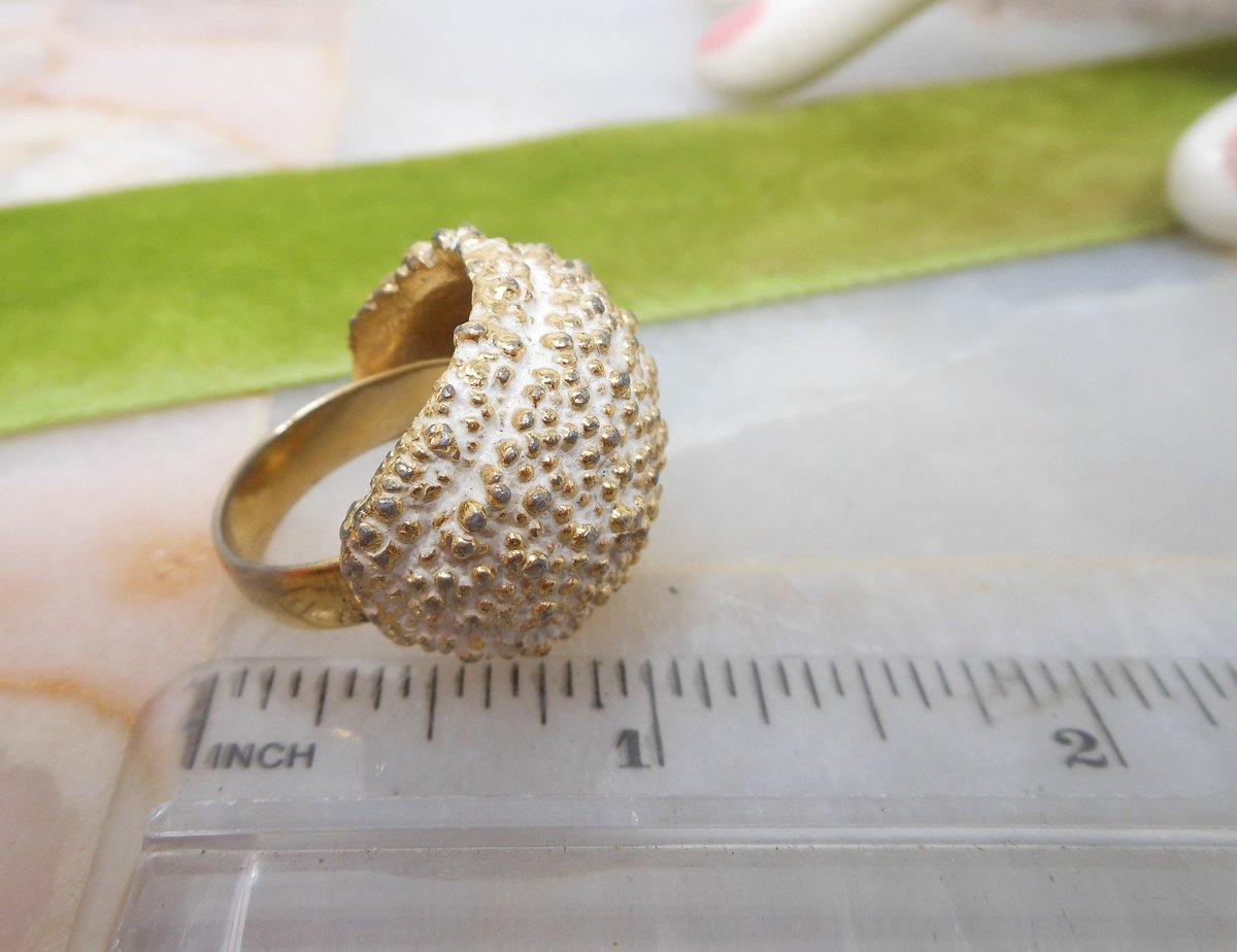 Vintage NAPIER Statement Ring Gold Plate Big Atomic Enamel Brutalist Cocktail Size 11.5 Designer Jewelry Gift Size 6, VivianJoel.com