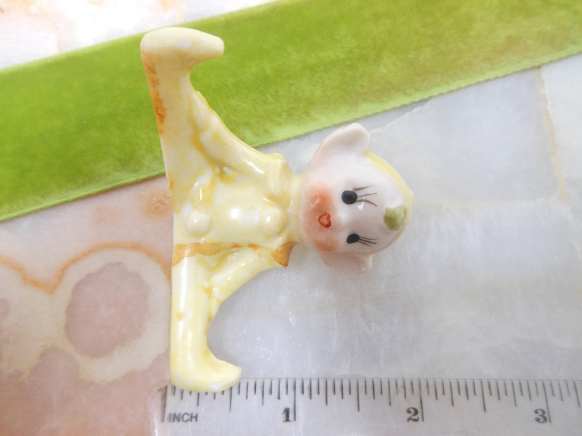 Vintage LOT 3 Pixie Elf Ceramic Porcelain Christmas Anytime Japan Figurine White Yellow Mid Century Decor Holiday, VivianJoel.com