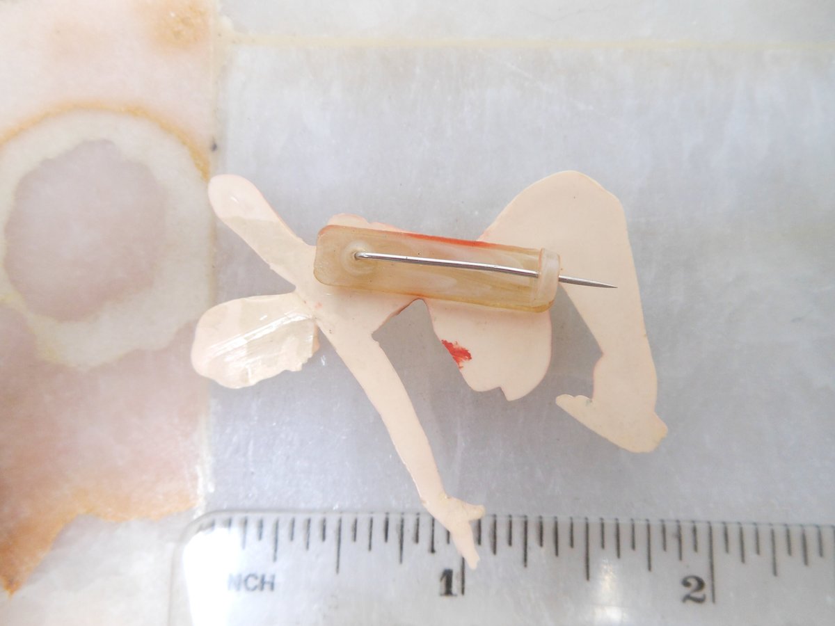 Vintage Celluloid Brooch Ice Skater Dancer Plastic Pin Figural Mid Century Jewelry Gift *As Is*, VivianJoel.com