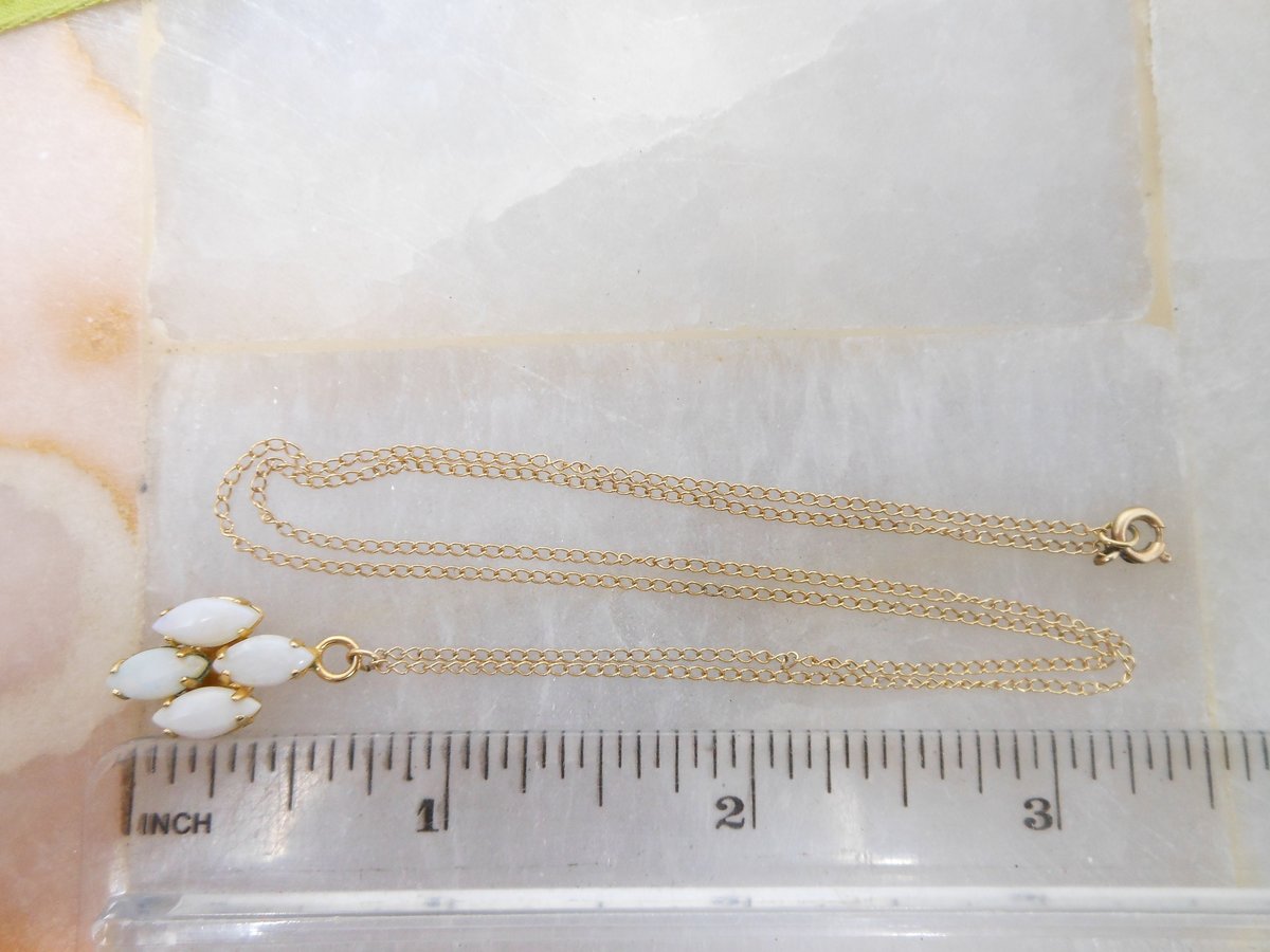 Vintage WINARD Gold Fill Opal Pendant Necklace Petite Minimalist GF October Birthday Designer Mid Century Jewelry Gift, VivianJoel.com