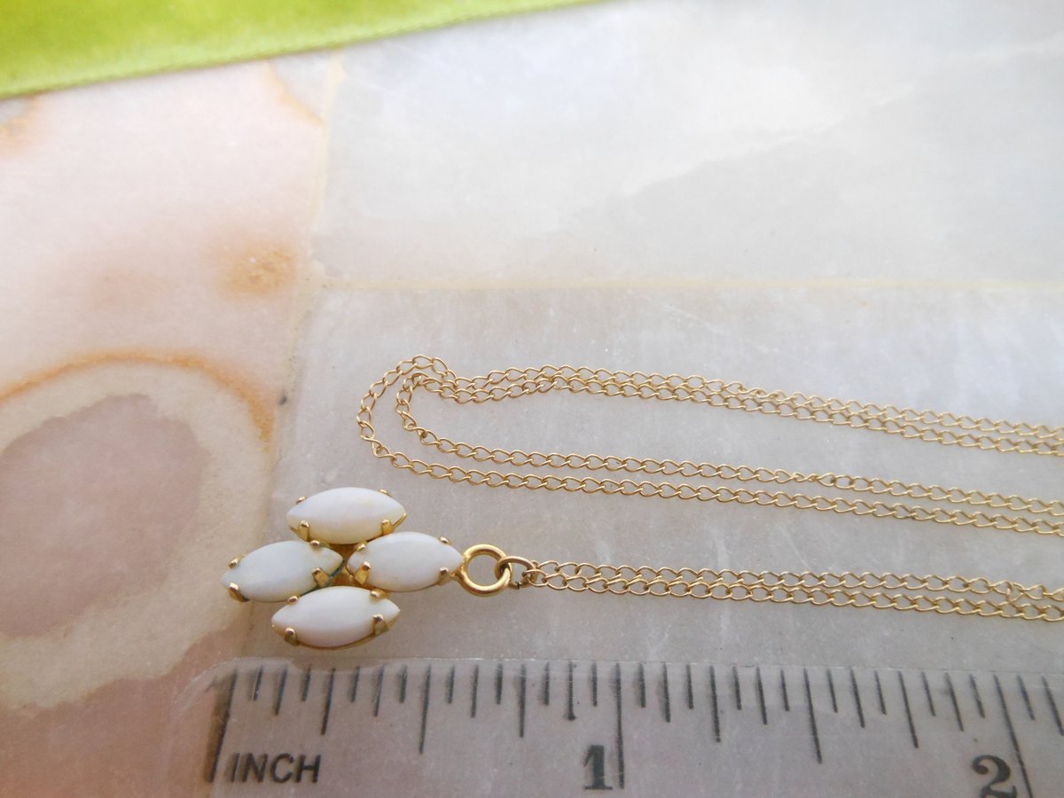 Vintage WINARD Gold Fill Opal Pendant Necklace Petite Minimalist GF October Birthday Designer Mid Century Jewelry Gift, VivianJoel.com