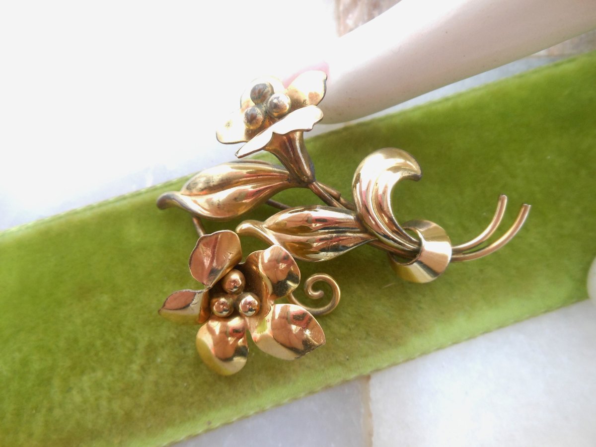 Vintage CARL ART Gold Fill Brooch 12K GF Designer Pin Elegant Lily Flower Mid Century Jewelry Gift, VivianJoel.com