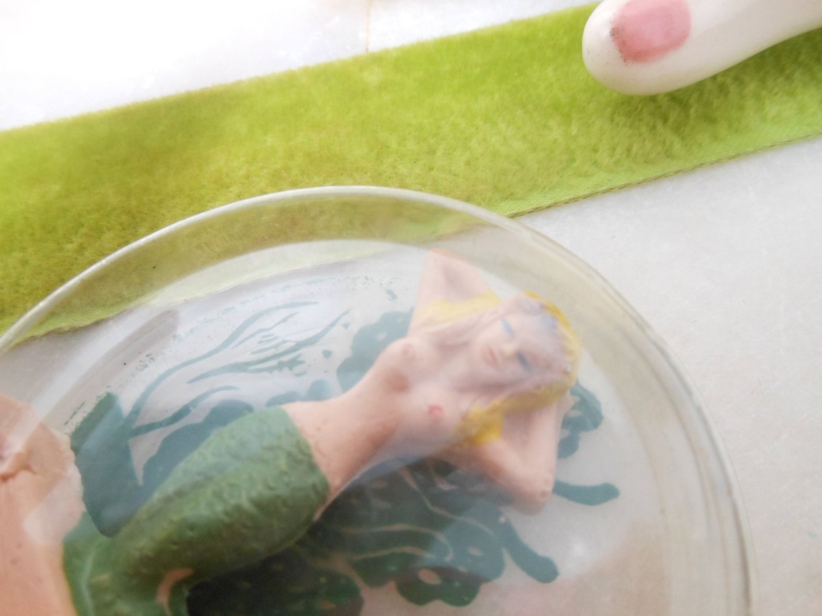 Vintage Mermaid Rubber Wiggler Figure Dancer Souvenir Beach Nude Plastic Kitsch Mechanical PSC CO 1951 Mid Century, VivianJoel.com