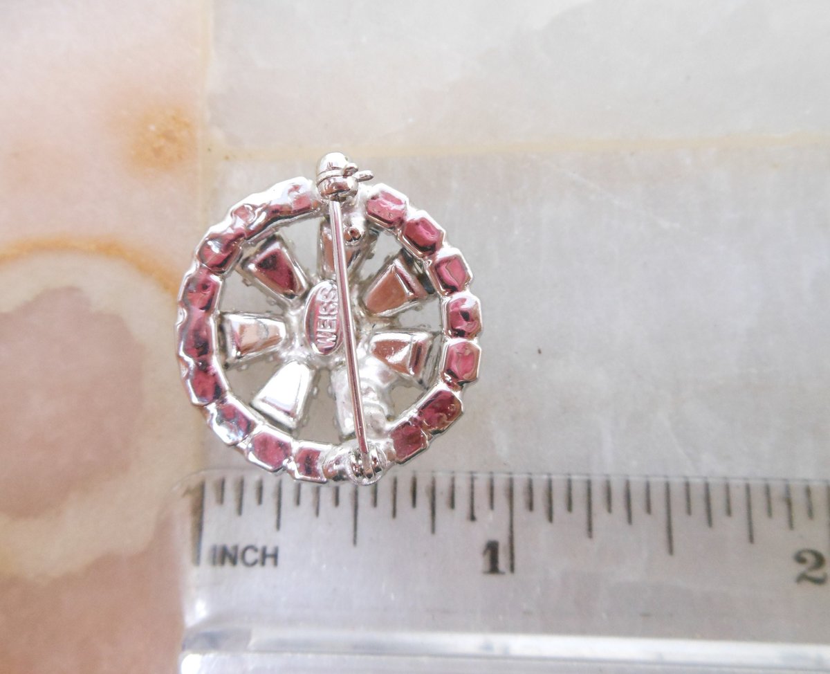 Vintage WEISS Blue Crystal Pin Rhinestone Keystone Brooch Petite Designer Mid Century Wedding Jewelry Gift, VivianJoel.com