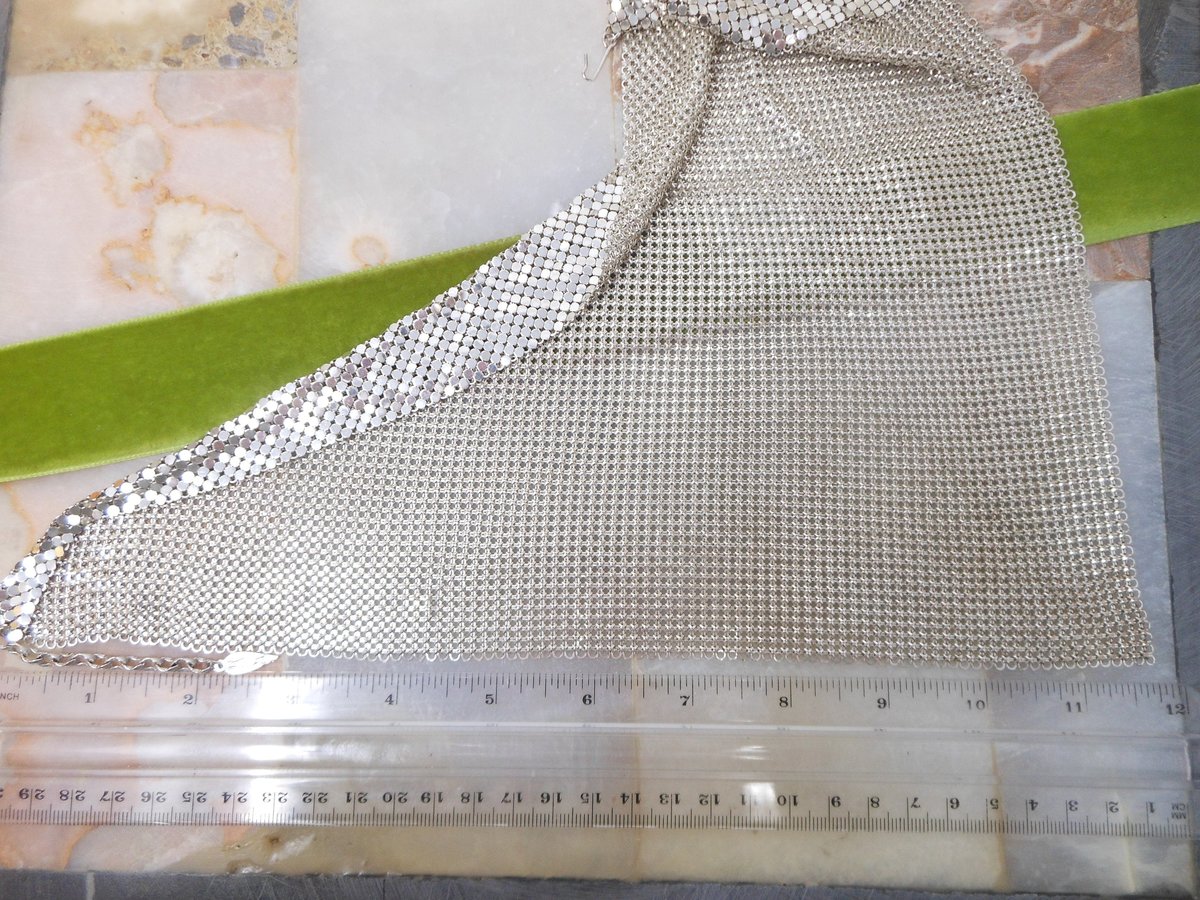 Vintage WHITING DAVIS Mesh Necklace Scarf Bib Silvertone Iconic Liquid Metal Designer Mid Century Jewelry Gift,  VivianJoel.com