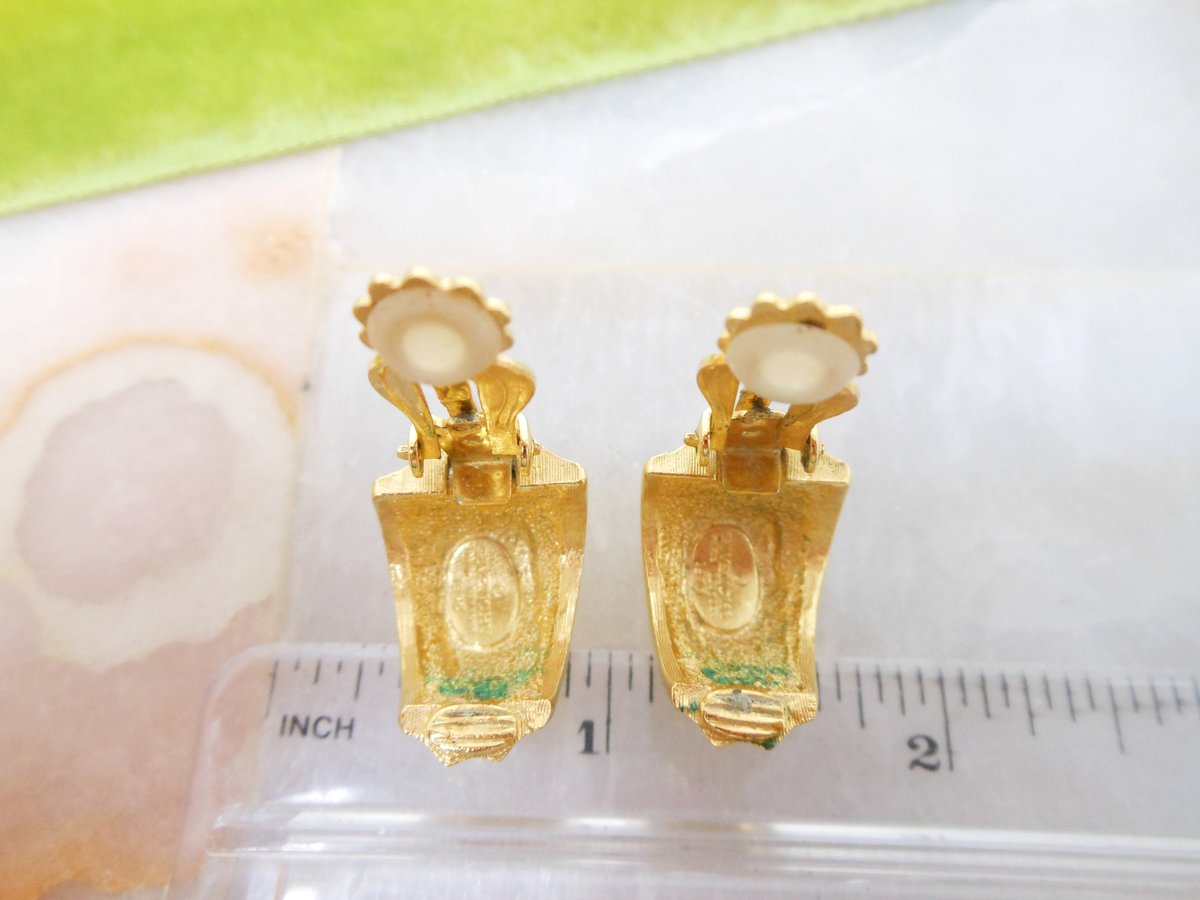 Vintage GIVENCHY Earrings Shiny Gold Plate Designer Clip On Classic Timeless Half Hoop Paris New York Runway Jewelry Gift, VivianJoel.com