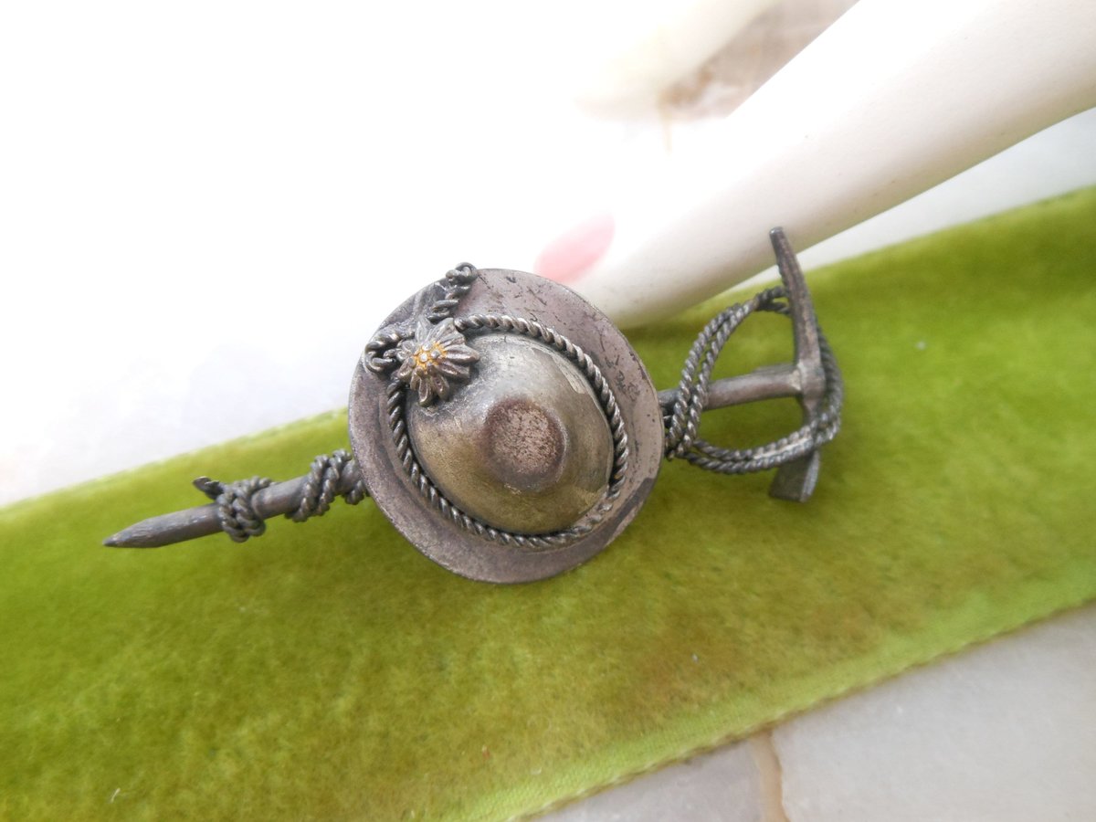 Vintage WEST GERMANY Hat Pin Hiking Brooch Figural Alps Mid Century Jewelry Gift, VivianJoel.com