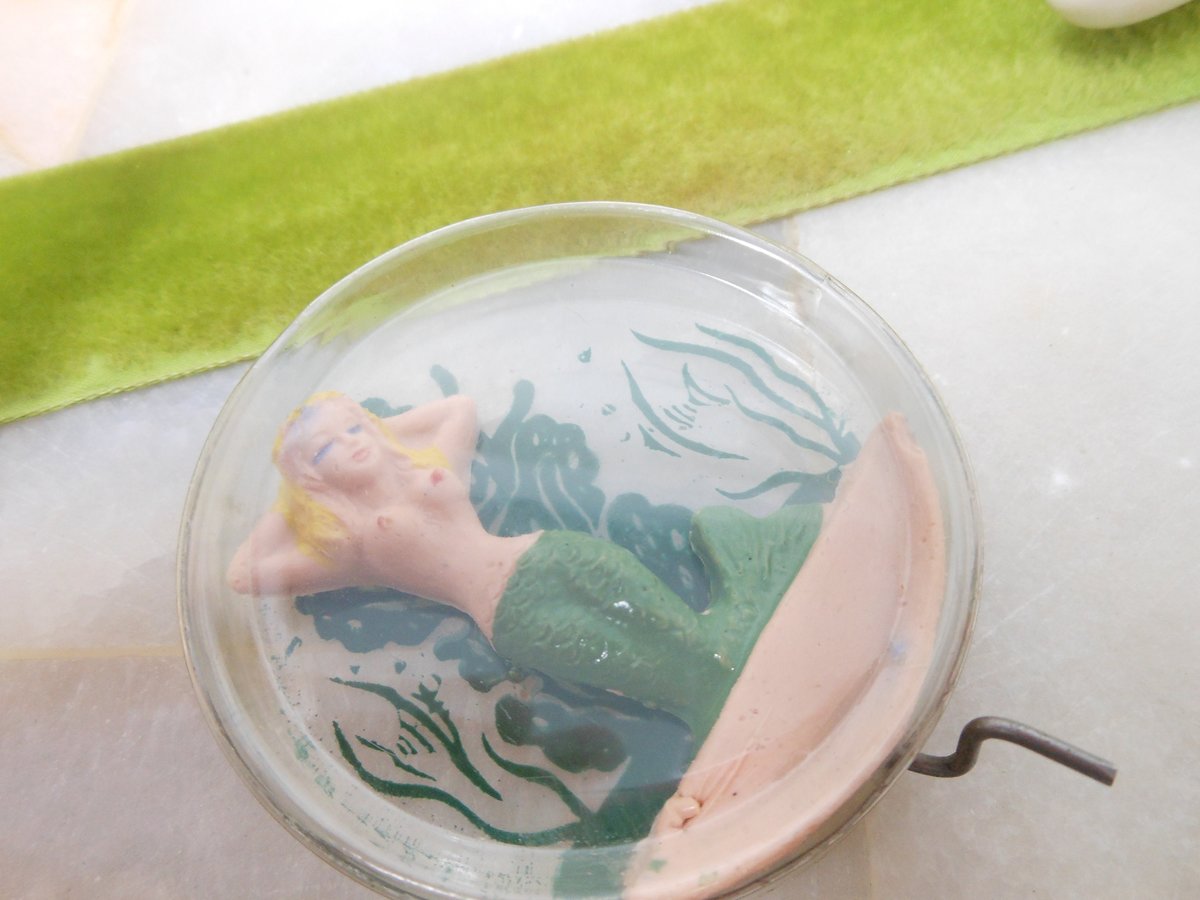 Vintage Mermaid Rubber Wiggler Figure Dancer Souvenir Beach Nude Plastic Kitsch Mechanical PSC CO 1951 Mid Century, VivianJoel.com