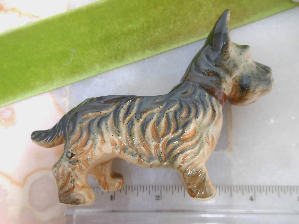 Vintage Scotty Terrier OCCUPIED JAPAN Dog Scottie Planter Toothpick Match Holder Kitsch Figurine Mid Century, VivianJoel.com