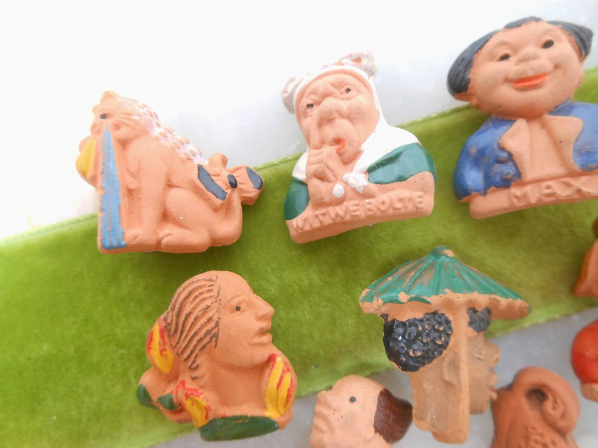 Vintage LOT 11 Figural Pin People Brooch Scatter Artisan Handcraft Clay Petite Unique Jewelry GAU FRANKEN Tinnie Mid Century, VivianJoel.com