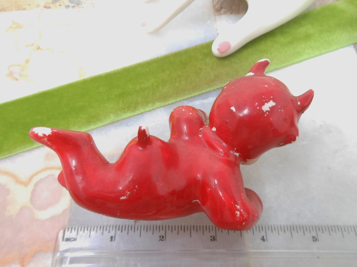 Vintage Devil Cupid ARDALT JAPAN Ceramic Valentine Anytime Figurine Mid Century Decor Holiday Kitsch *as is*, VivianJoel.com